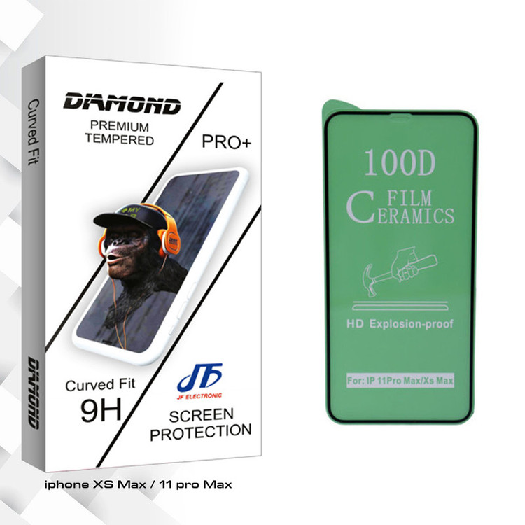 محافظ صفحه نمایش جی اف مدل Diamond glass مناسب برای گوشی موبایل اپل iphone xs max