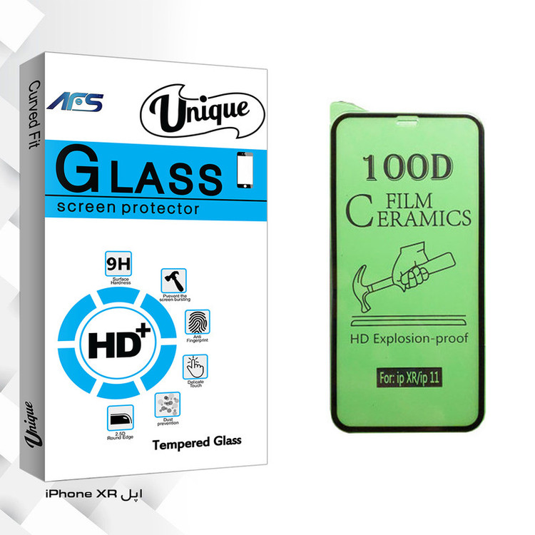 محافظ صفحه نمایش سرامیکی ای اف اس مدل Unique Glass مناسب برای گوشی موبایل اپل iPhone XR