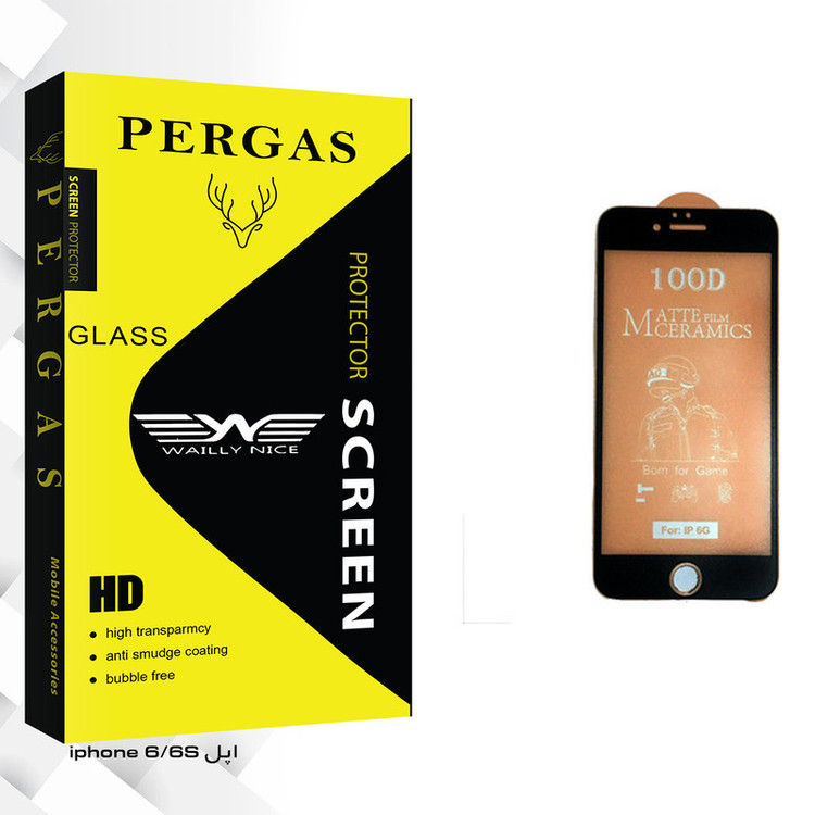 محافظ صفحه نمایش مات وایلی نایس مدل Pergas Glass مناسب برای گوشی موبایل اپل iphone 6/6S