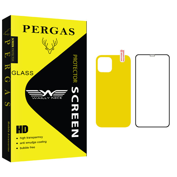 محافظ صفحه نمایش و پشت گوشی وایلی نایس مدل Pergas Glass مناسب برای گوشی موبایل اپل iPhone 12 Pro Max