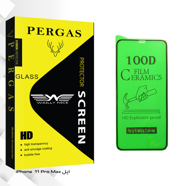 محافظ صفحه نمایش سرامیکی وایلی نایس مدل Pergas Glass مناسب برای گوشی موبایل اپل iPhone 11 Pro Max