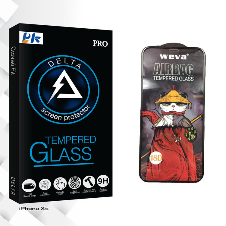 محافظ صفحه نمایش شیشه ای پی کی مدل Delta Pro_Airbag مناسب برای گوشی موبایل اپل iPhone Xs