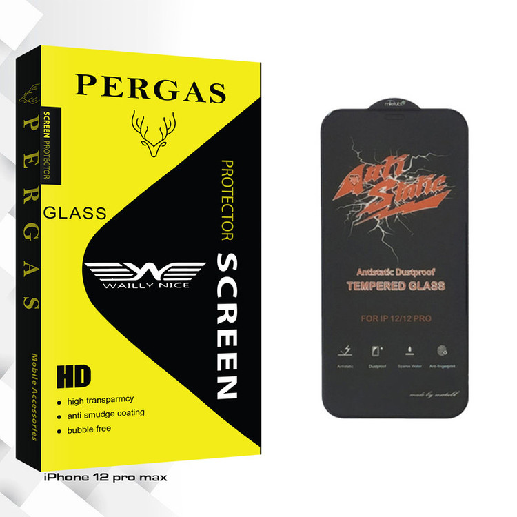 محافظ صفحه نمایش وایلی نایس مدل Pergas Glass ANTI-STATIC مناسب برای گوشی موبایل اپل iPhone 12 pro max
