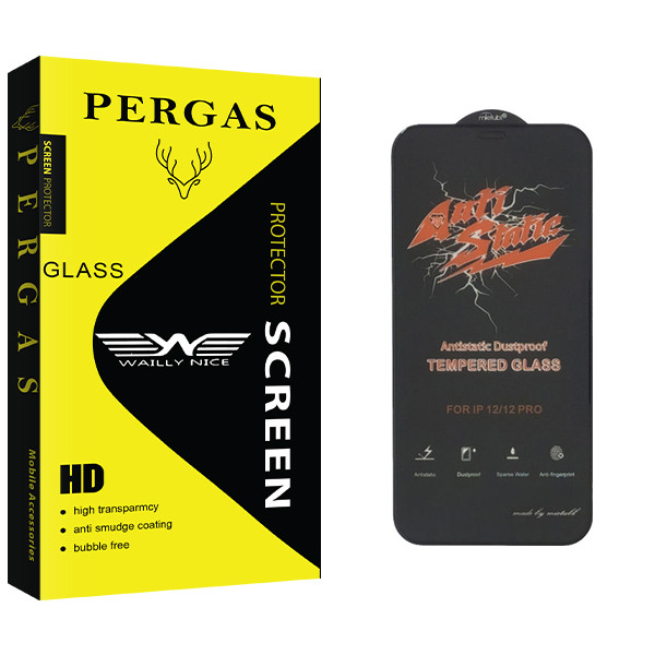 محافظ صفحه نمایش وایلی نایس مدل Pergas Glass ANTI-STATIC مناسب برای گوشی موبایل اپل iPhone 12 pro max