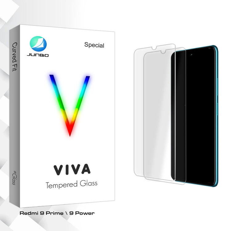 محافظ صفحه نمایش شیشه ای جانبو مدل Viva Glass MIX مناسب برای گوشی موبایل شیائومی Redmi 9 Prime \ 9 Power بسته دو عددی