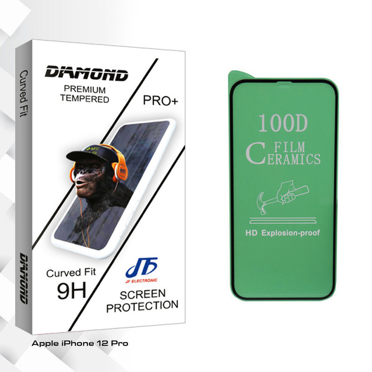 محافظ صفحه نمایش سرامیکی جی اف مدل Diamond glass مناسب برای گوشی موبایل اپل iPhone 12 Pro