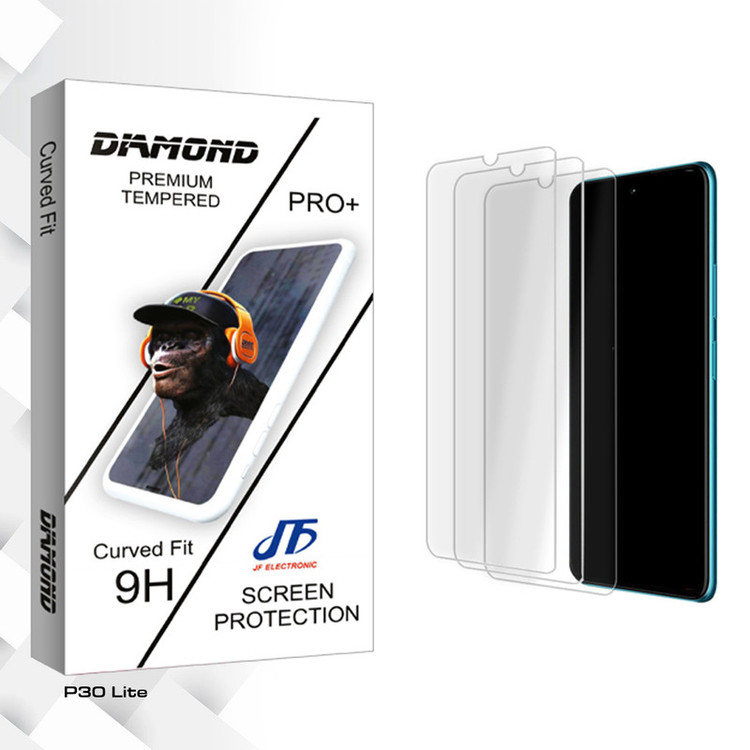 محافظ صفحه نمایش شیشه ای جی اف مدل Diamond Glass MIX3 مناسب برای گوشی موبایل هوآوی P30 Lite بسته سه عددی