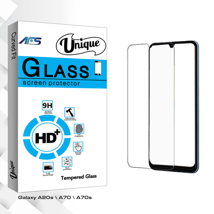 محافظ صفحه نمایش شیشه ای ای اف اس مدل Unique Glass مناسب برای گوشی موبایل سامسونگ Galaxy A20s \ A70 \ A70s