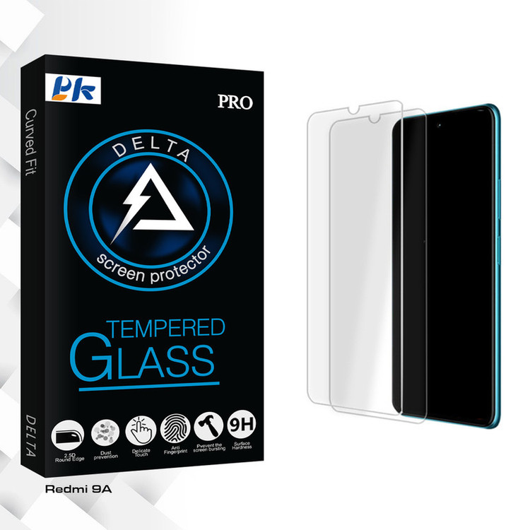 محافظ صفحه نمایش پی کی مدل Delta Glass MIX01 مناسب برای گوشی موبایل شیائومی Redmi 9A بسته دو عددی