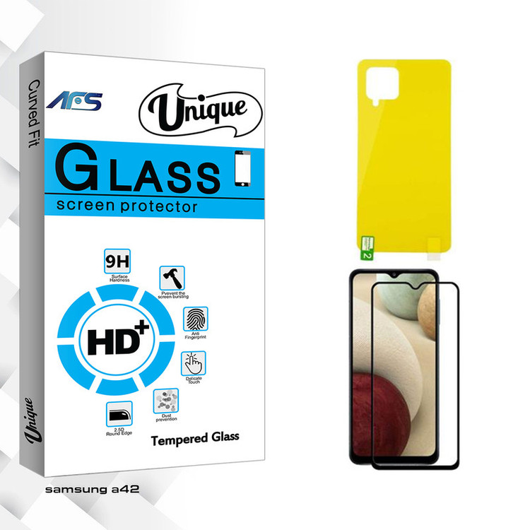 محافظ صفحه نمایش ای اف اس مدل Unique مناسب برای گوشی موبایل سامسونگ Galaxy A42 به همراه محافظ پشت گوشی