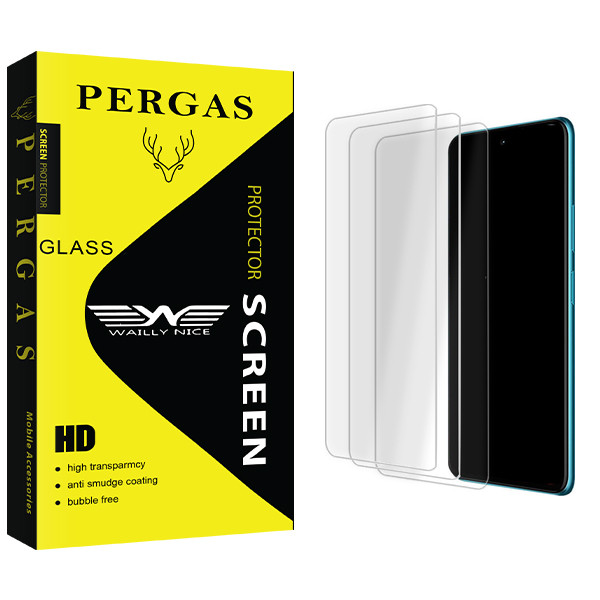 محافظ صفحه نمایش شیشه ای وایلی نایس مدل Pergas Glass MIX3 مناسب برای گوشی موبایل جی پلاس P10 \ P10 2022 \P10 Plus بسته سه عددی