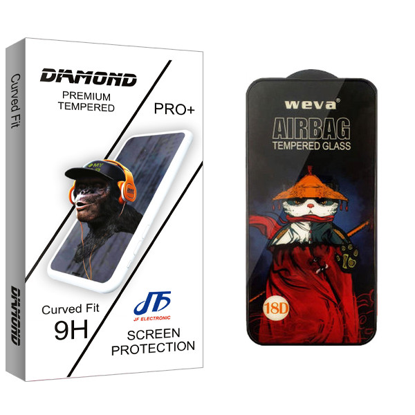 محافظ صفحه نمایش شیشه ای جی اف مدل Diamond Pro_Airbag مناسب برای گوشی موبایل سامسونگ Glaxay A51
