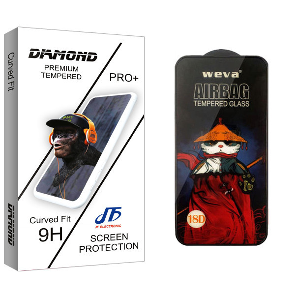 محافظ صفحه نمایش شیشه ای جی اف مدل Diamond Pro_Airbag مناسب برای گوشی موبایل سامسونگ Glaxay A51
