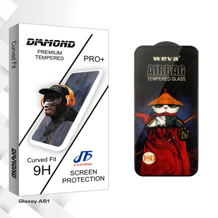 محافظ صفحه نمایش شیشه ای جی اف مدل Diamond Pro_Airbag مناسب برای گوشی موبایل سامسونگ Glaxay A51
