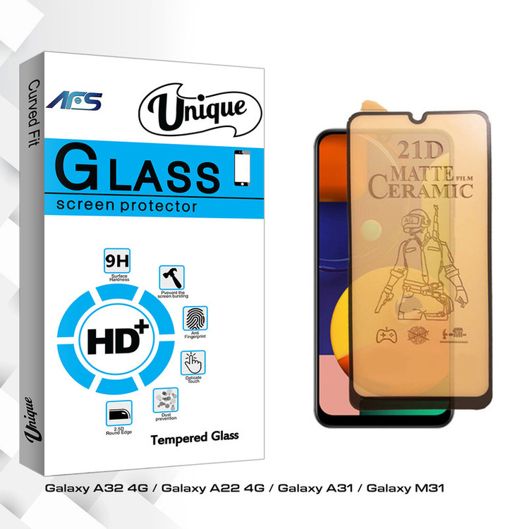 محافظ صفحه نمایش سرامیکی مات ای اف اس مدل Unique Pro مناسب برای گوشی موبایل سامسونگ Galaxy A32 4G / Galaxy A22 4G / Galaxy A31 / Galaxy M31