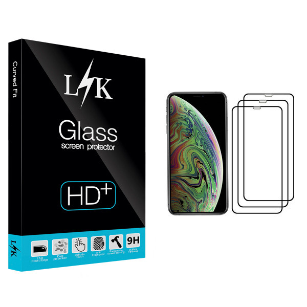 محافظ صفحه نمایش ال کی مدل +LITE مناسب برای گوشی موبایل اپل iPhone XS بسته سه عددی
