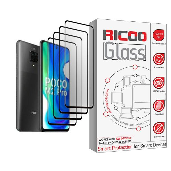 محافظ صفحه نمایش ریکو مدل Glass MIX004 مناسب برای گوشی موبایل شیائومی Poco M2 Pro بسته چهار عددی