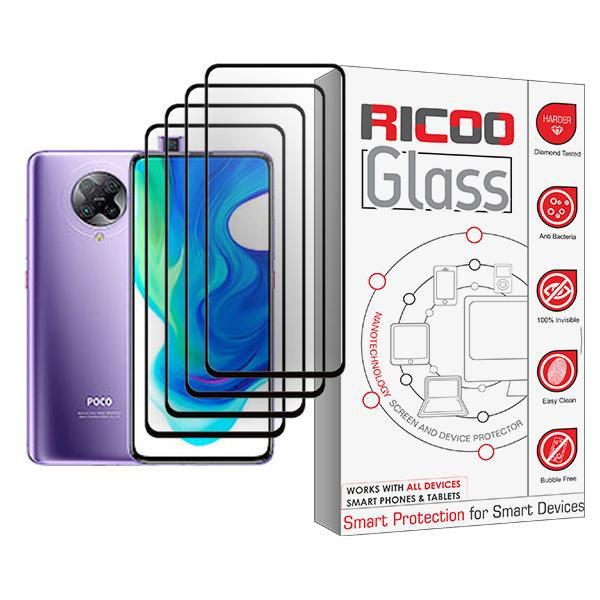 محافظ صفحه نمایش ریکو مدل Ricoo Glass MIX004 مناسب برای گوشی موبایل شیائومی Poco F2 Pro بسته چهار عددی