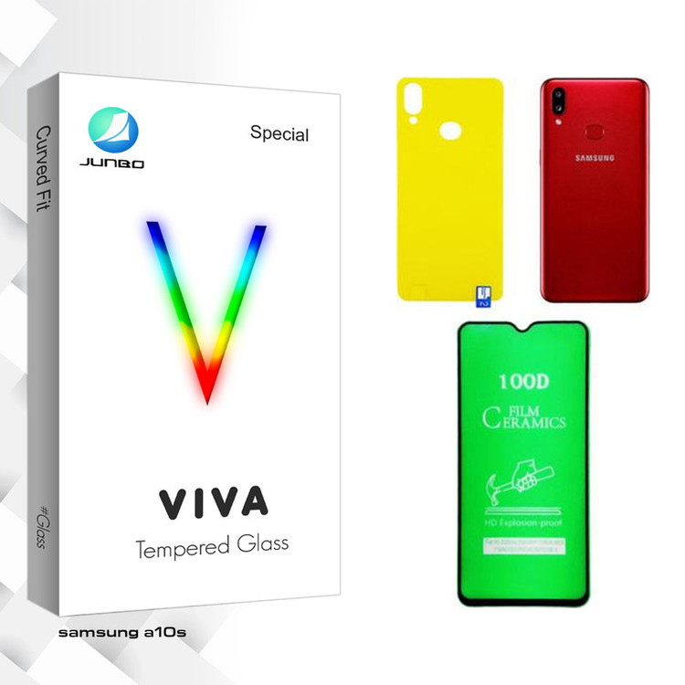 محافظ صفحه نمایش سرامیکی جانبو مدل Viva مناسب برای گوشی موبایل سامسونگ Galaxy A10s به همراه محافظ پشت گوشی