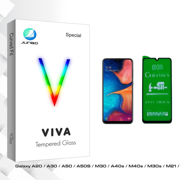 محافظ صفحه نمایش 9D جانبو مدل Viva Glass مناسب برای گوشی موبایل سامسونگ Galaxy A20 / A30 / A50 / M30