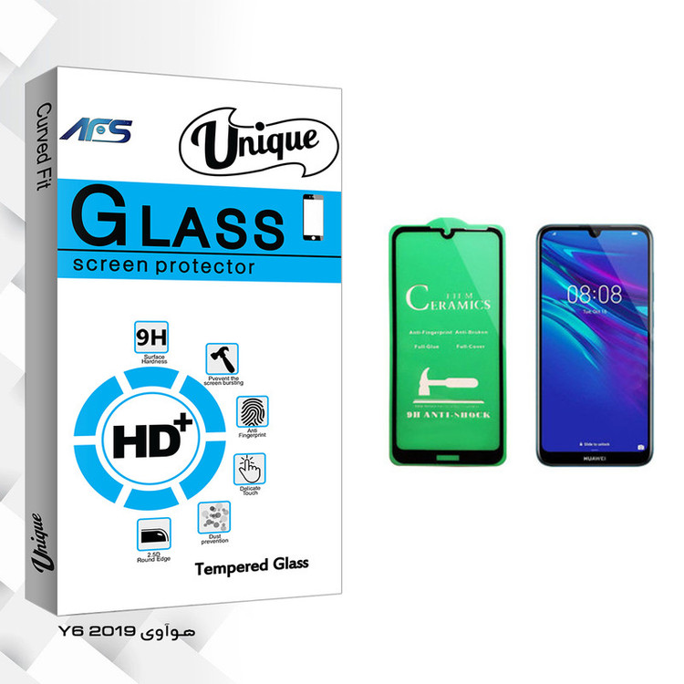 محافظ صفحه نمایش سرامیکی ای اف اس مدل Unique Glass مناسب برای گوشی موبایل هوآوی Y6 2019