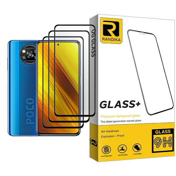 محافظ صفحه نمایش راندیکا مدل Randika Glass MIX003 مناسب برای گوشی موبایل شیائومی Poco X3 NFC بسته سه عددی