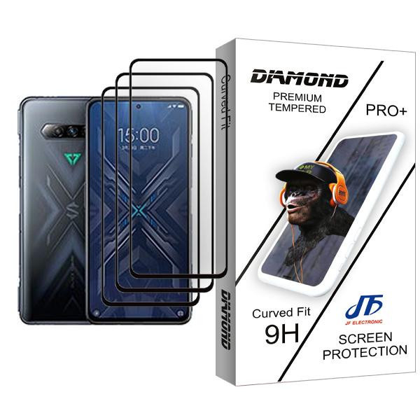 محافظ صفحه نمایش جی اف مدل Diamond Glass MIX003 مناسب برای گوشی موبایل شیائومی Black Shark 4 Pro بسته سه عددی