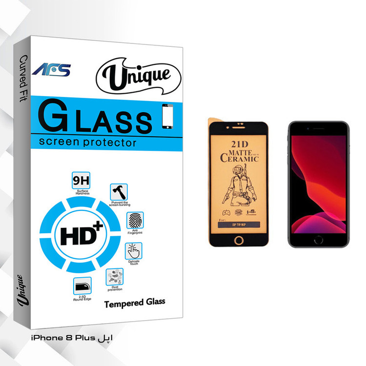 محافظ صفحه نمایش سرامیکی ای اف اس مدل Unique Glass مناسب برای گوشی موبایل اپل iPhone 8 Plus