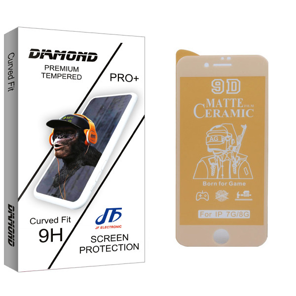 محافظ صفحه نمایش سرامیکی مات جی اف مدل Diamond glass مناسب برای گوشی موبایل اپل iphone 7 / 8