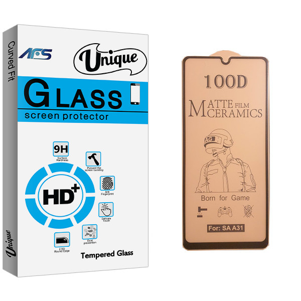 محافظ صفحه نمایش سرامیکی ای اف اس مدل Unique Glass مناسب برای گوشی موبایل سامسونگ Galaxy A31