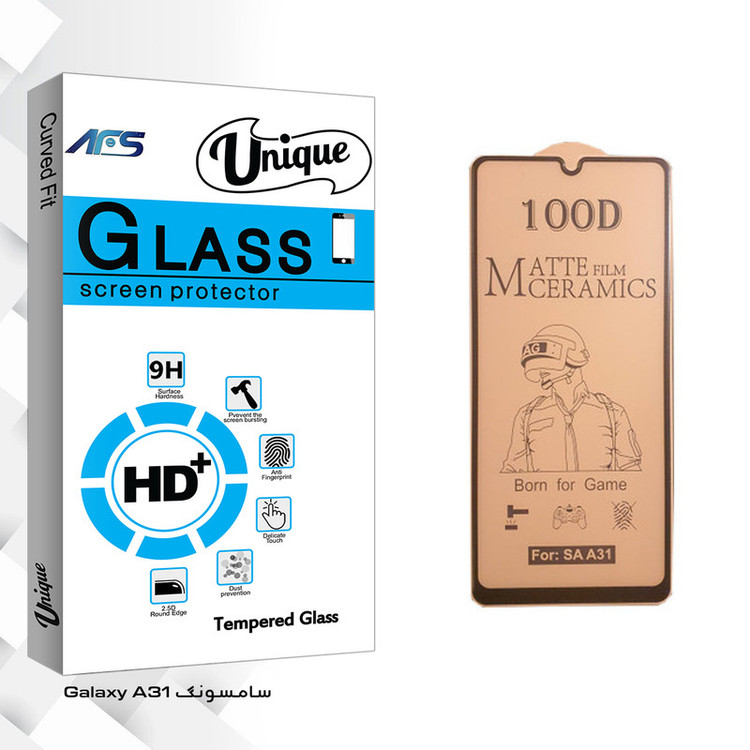 محافظ صفحه نمایش سرامیکی ای اف اس مدل Unique Glass مناسب برای گوشی موبایل سامسونگ Galaxy A31