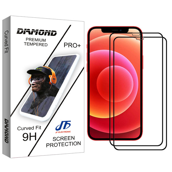 محافظ صفحه نمایش جی اف مدل Diamond glass مناسب برای گوشی موبایل اپل Iphone 12/12Pro بسته دو عددی