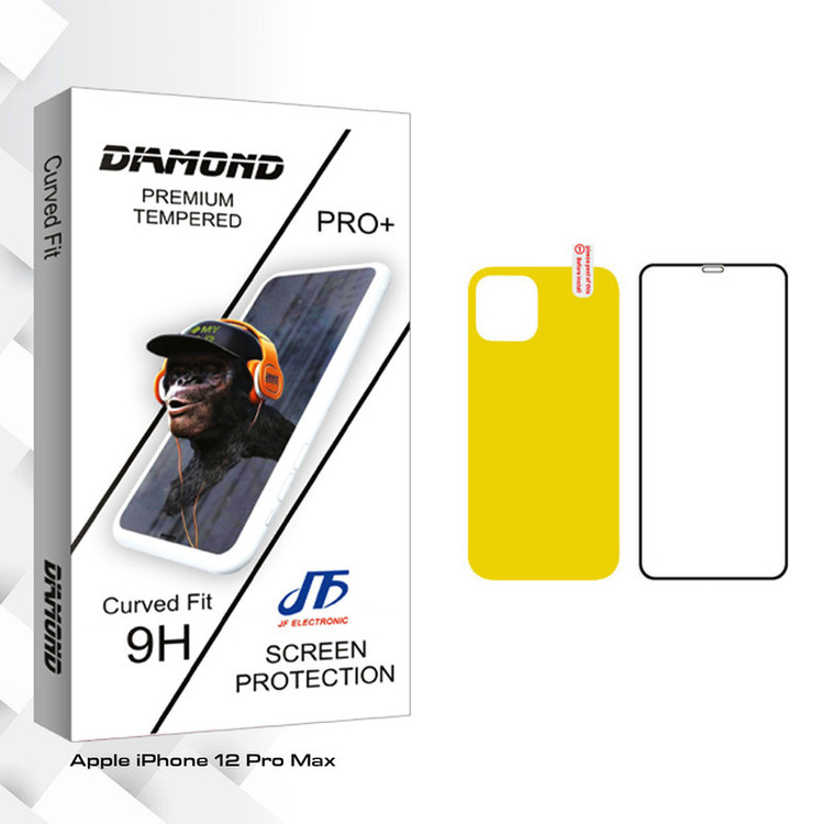 محافظ صفحه نمایش و پشت گوشی جی اف مدل Diamond glass مناسب برای گوشی موبایل اپل iPhone 12 Pro Max