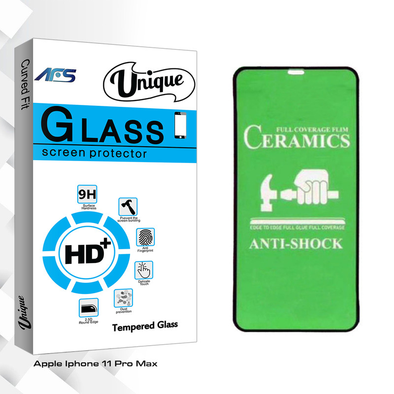 محافظ صفحه نمایش ای اف اس مدل Unique Glass مناسب برای گوشی موبایل اپل Iphone 11 Pro Max