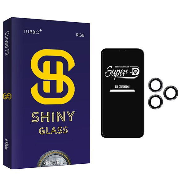محافظ صفحه نمایش آتوچبو مدل Shiny SuperD مناسب برای گوشی موبایل اپل iPhone 11 Pro به همراه محافظ لنز گوشی