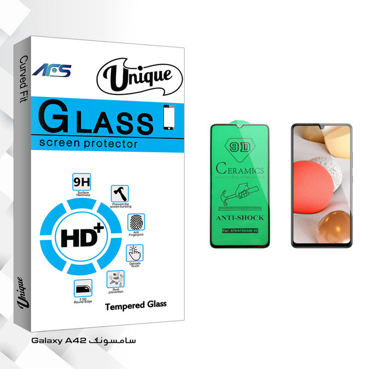 محافظ صفحه نمایش سرامیکی ای اف اس مدل Unique Glass مناسب برای گوشی موبایل سامسونگ Galaxy A42