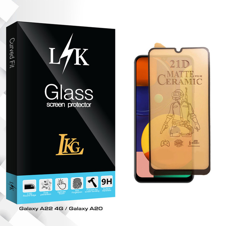محافظ صفحه نمایش سرامیکی مات ال کا جی مدل LK Glass مناسب برای گوشی موبایل سامسونگ Galaxy A22 4G / Galaxy A20