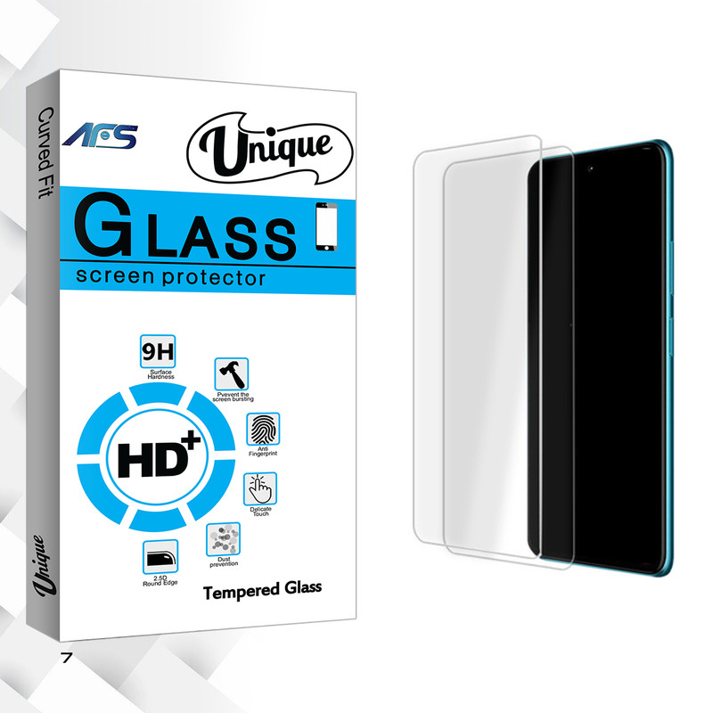 محافظ صفحه نمایش شیشه ای ای اف اس مدل Unique Glass مناسب برای گوشی موبایل ریلمی 7 بسته دو عددی