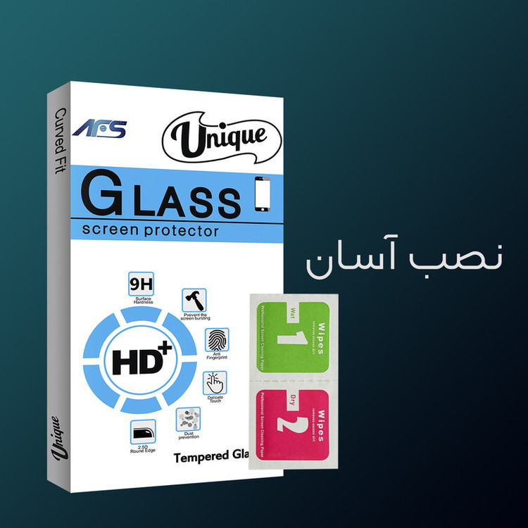 محافظ صفحه نمایش شیشه ای ای اف اس مدل Unique Glass مناسب برای گوشی موبایل ریلمی 7 بسته دو عددی