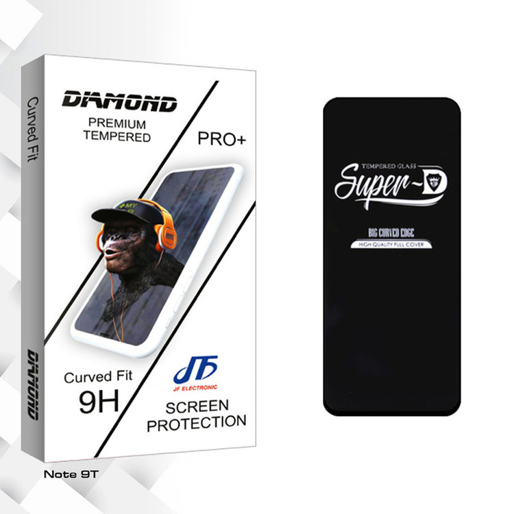 محافظ صفحه نمایش جی اف مدل Diamond GlassSuper D مناسب برای گوشی موبایل شیائومی Note 9T