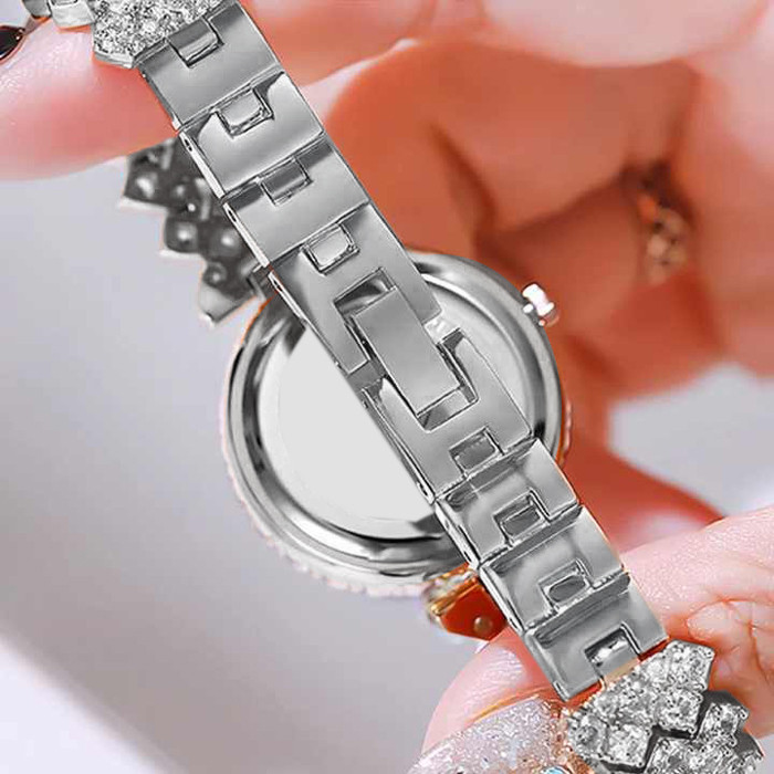 ساعت مچی عقربه ای زنانه مدل فول نگین کد ne2023